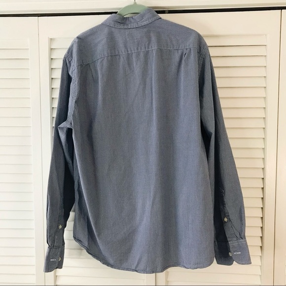 J. CREW Blue White Plaid Button Down Long Sleeve Cotton Shirt Size Large - Picture 4 of 9